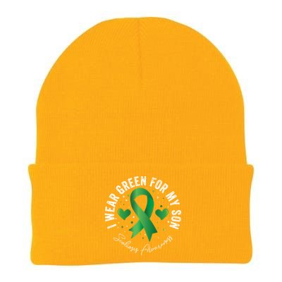 I Wear Green For My Son Scoliosis Awareness Gift Knit Cap Winter Beanie