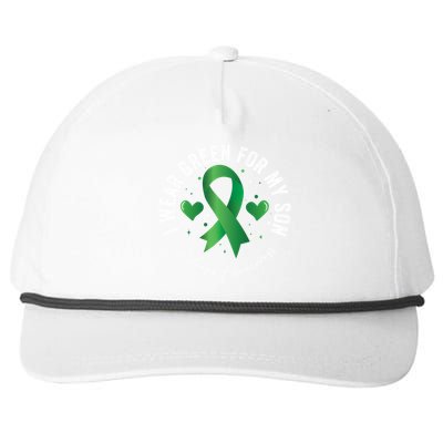 I Wear Green For My Son Scoliosis Awareness Gift Snapback Five-Panel Rope Hat