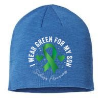 I Wear Green For My Son Scoliosis Awareness Gift Sustainable Beanie