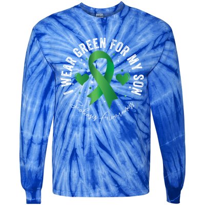 I Wear Green For My Son Scoliosis Awareness Gift Tie-Dye Long Sleeve Shirt