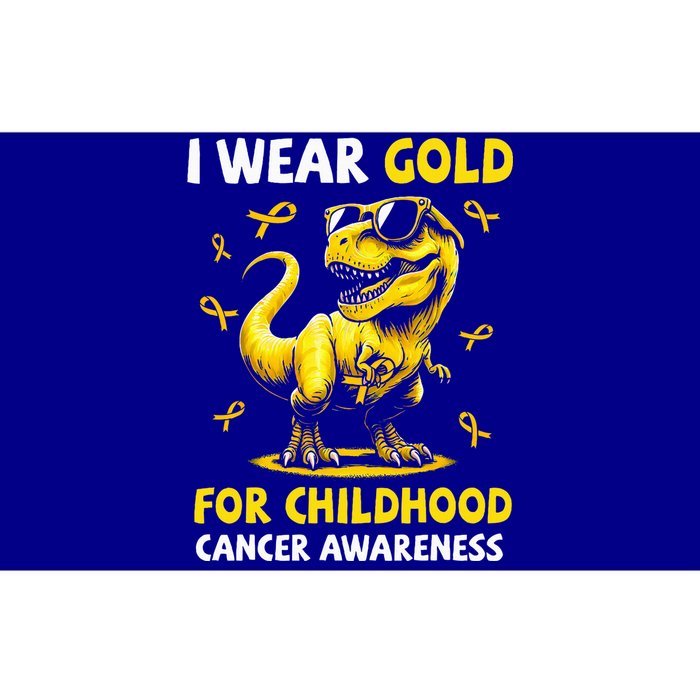 I Wear Gold For Childhood Cancer Awareness Dinosaur Bumper Sticker