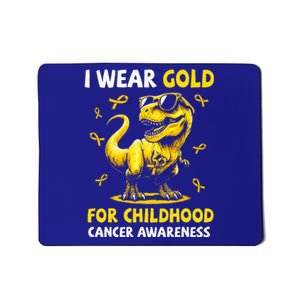 I Wear Gold For Childhood Cancer Awareness Dinosaur Mousepad