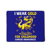 I Wear Gold For Childhood Cancer Awareness Dinosaur Mousepad