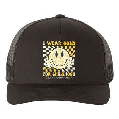 I Wear Gold For Childhood Cancer Awareness Yupoong Adult 5-Panel Trucker Hat