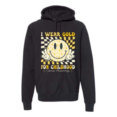 I Wear Gold For Childhood Cancer Awareness Premium Hoodie