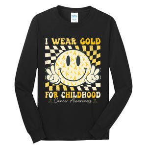 I Wear Gold For Childhood Cancer Awareness Tall Long Sleeve T-Shirt