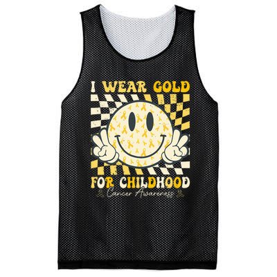 I Wear Gold For Childhood Cancer Awareness Mesh Reversible Basketball Jersey Tank