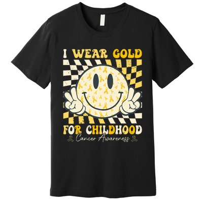 I Wear Gold For Childhood Cancer Awareness Premium T-Shirt