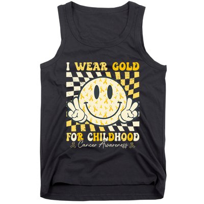 I Wear Gold For Childhood Cancer Awareness Tank Top