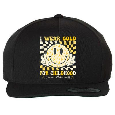 I Wear Gold For Childhood Cancer Awareness Wool Snapback Cap