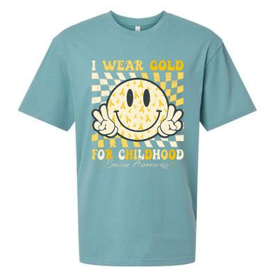 I Wear Gold For Childhood Cancer Awareness Sueded Cloud Jersey T-Shirt