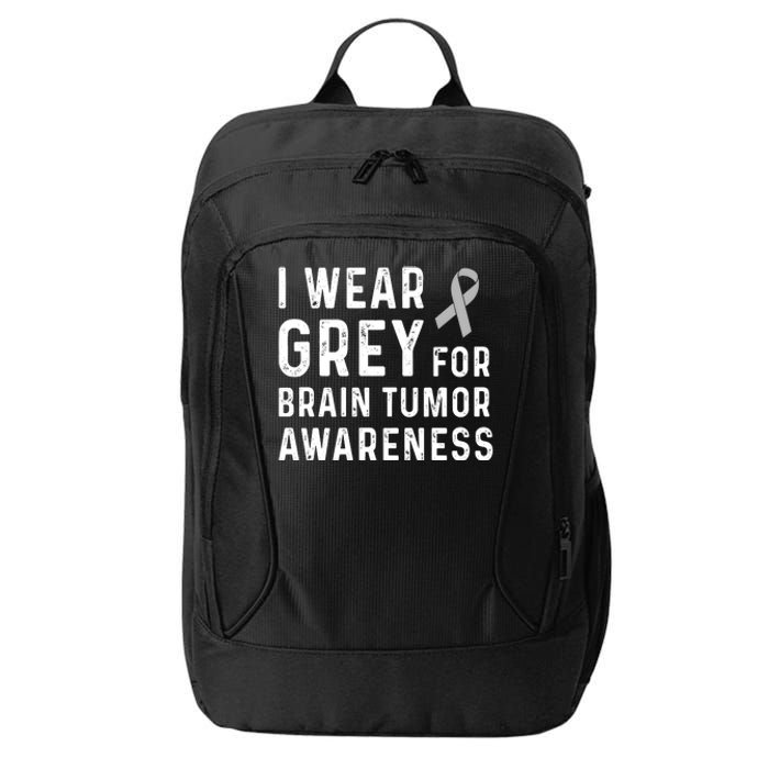 I Wear Gray For Brain Tumor Awareness City Backpack