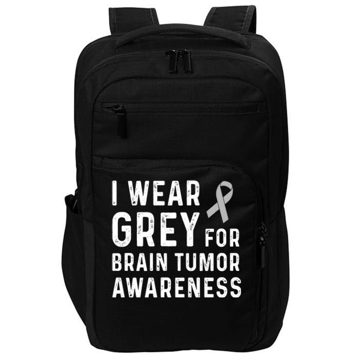 I Wear Gray For Brain Tumor Awareness Impact Tech Backpack