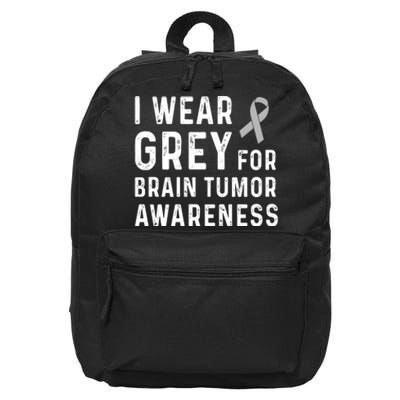 I Wear Gray For Brain Tumor Awareness 16 in Basic Backpack