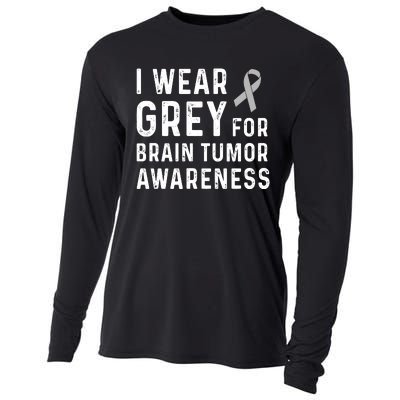 I Wear Gray For Brain Tumor Awareness Cooling Performance Long Sleeve Crew