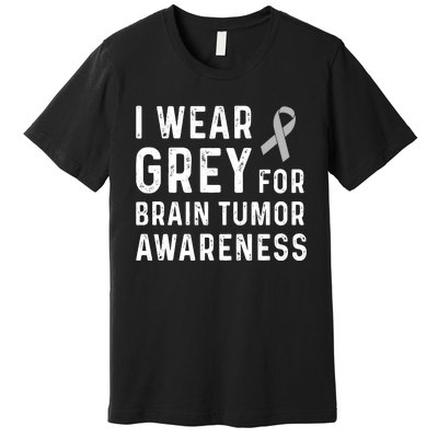 I Wear Gray For Brain Tumor Awareness Premium T-Shirt