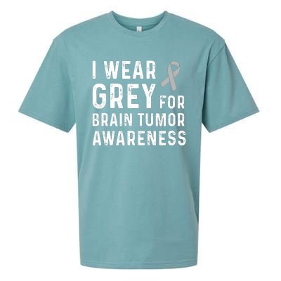 I Wear Gray For Brain Tumor Awareness Sueded Cloud Jersey T-Shirt