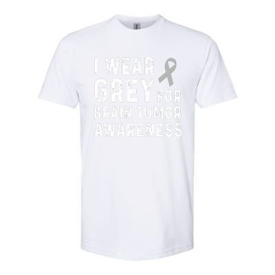 I Wear Gray For Brain Tumor Awareness Softstyle® CVC T-Shirt