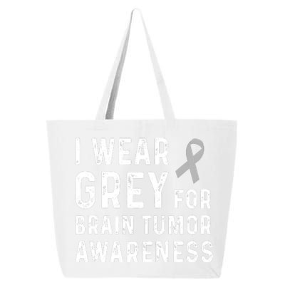 I Wear Gray For Brain Tumor Awareness 25L Jumbo Tote