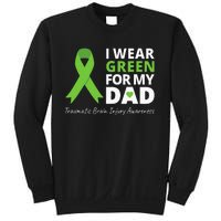 I Wear Green For My Dad TBI Awareness Green Ribbon Sweatshirt