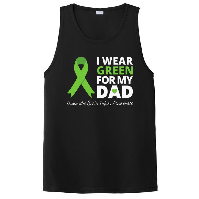 I Wear Green For My Dad TBI Awareness Green Ribbon PosiCharge Competitor Tank