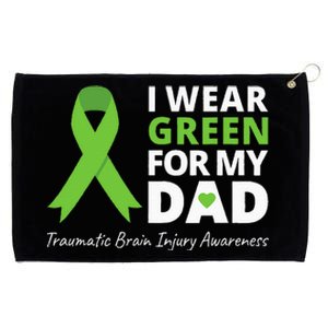 I Wear Green For My Dad TBI Awareness Green Ribbon Grommeted Golf Towel