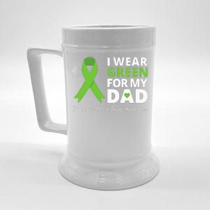 I Wear Green For My Dad TBI Awareness Green Ribbon Beer Stein