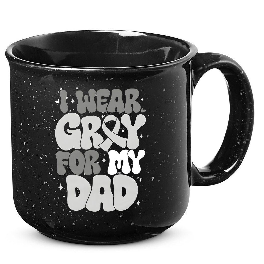 I Wear Gray For My Dad Brain Cancer Awareness 15oz Campfire Ceramic Mug