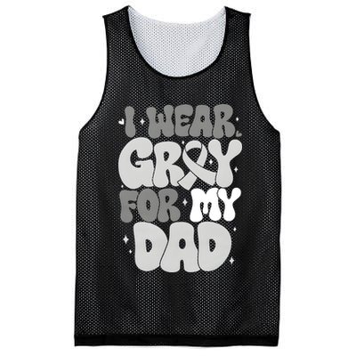 I Wear Gray For My Dad Brain Cancer Awareness Mesh Reversible Basketball Jersey Tank
