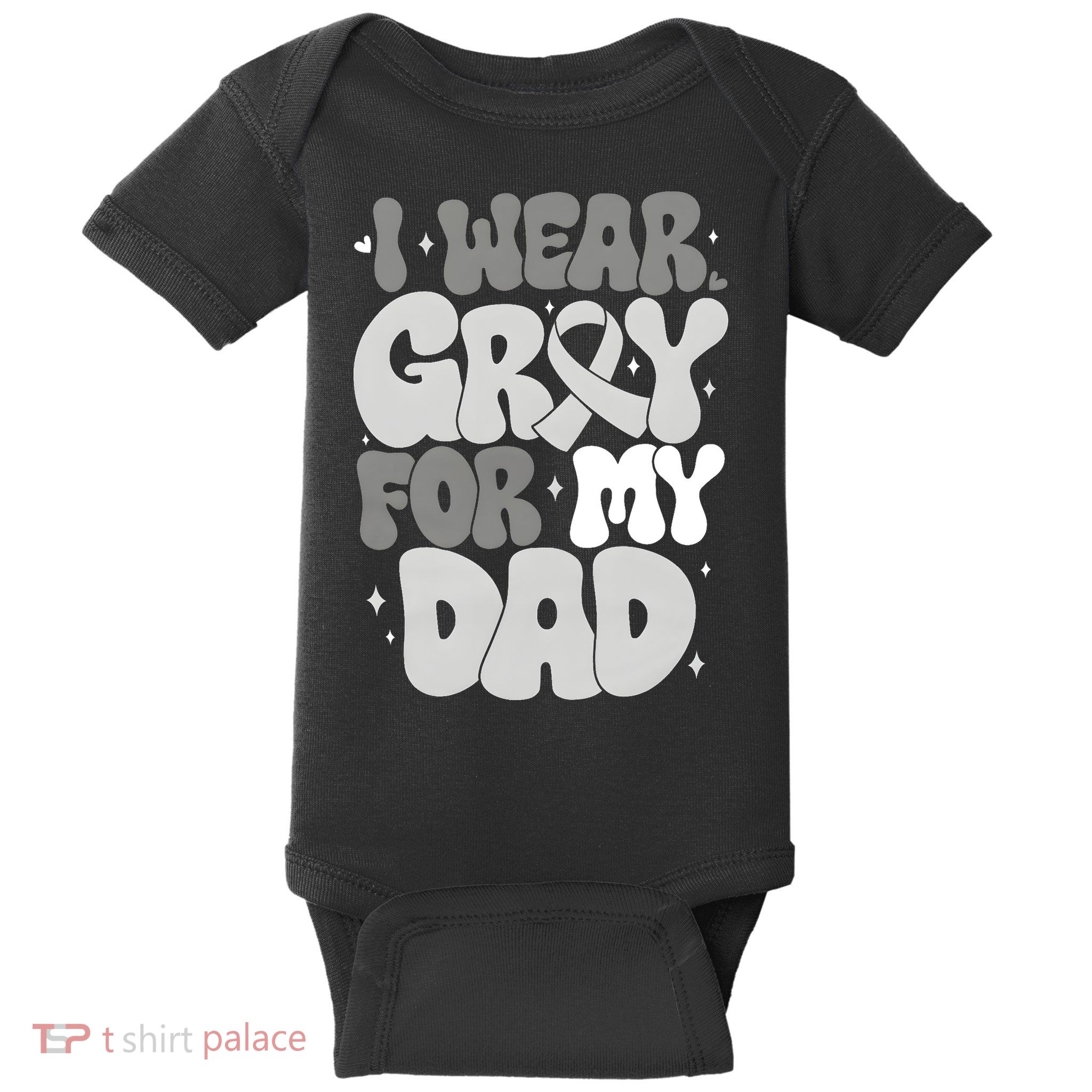 I Wear Gray For My Dad Brain Cancer Awareness Baby Bodysuit