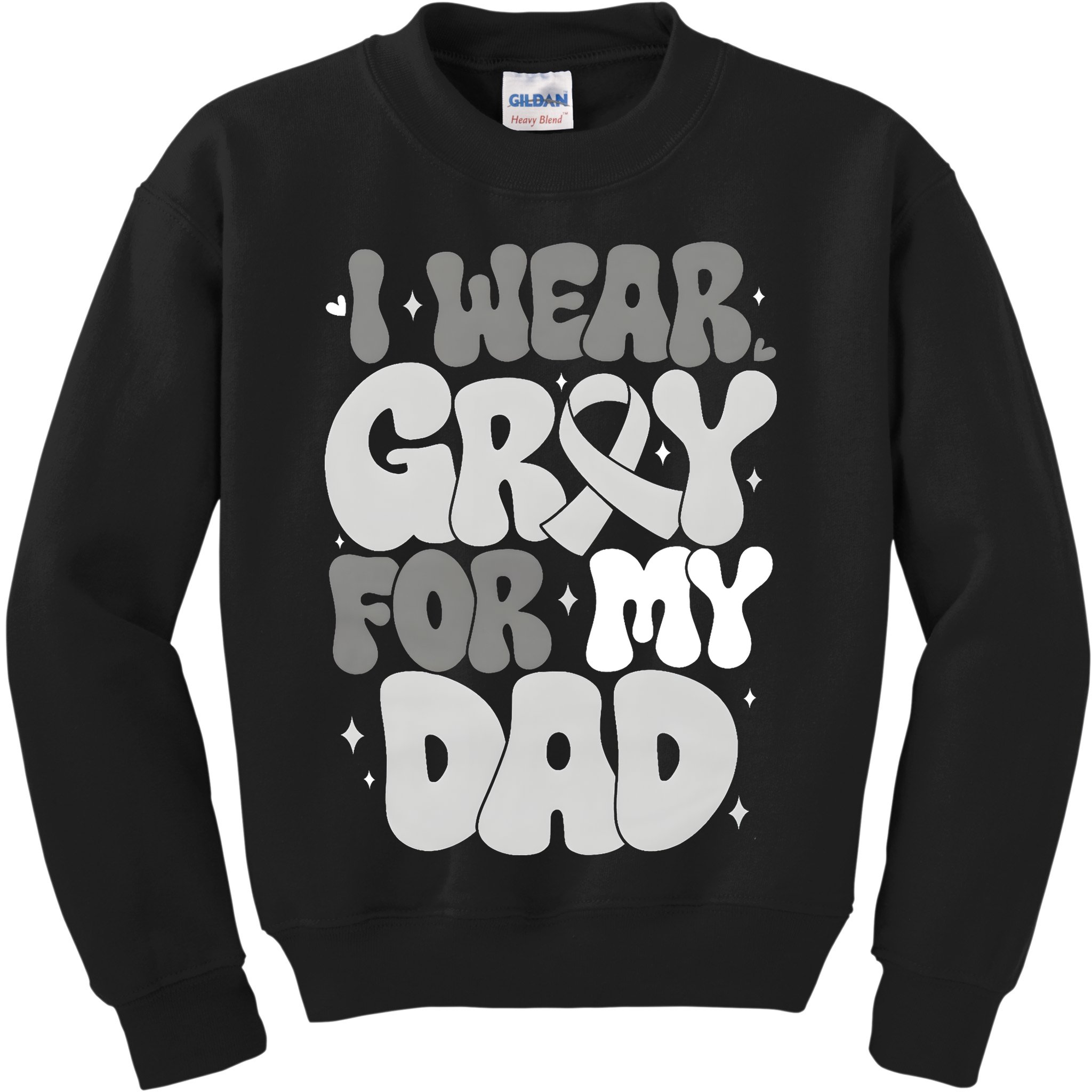 I Wear Gray For My Dad Brain Cancer Awareness Kids Sweatshirt