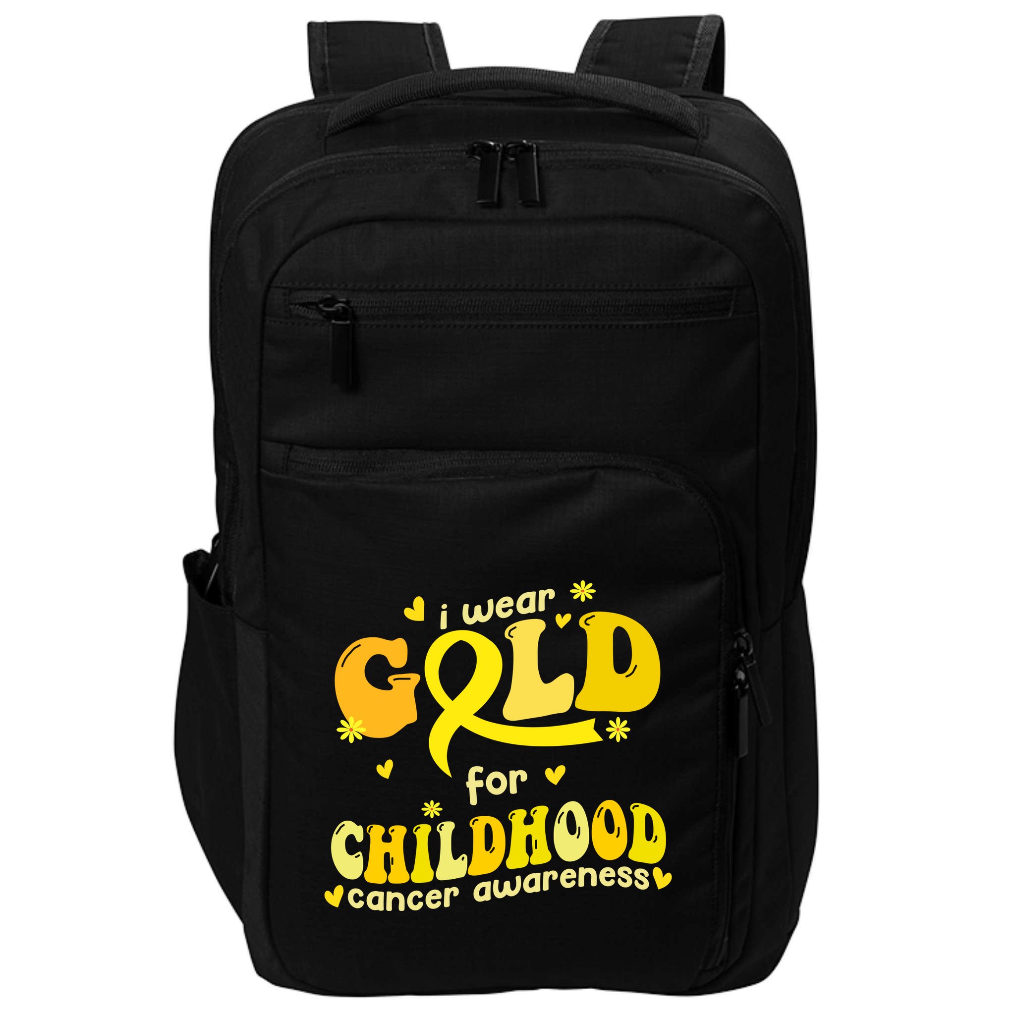 I Wear Gold For Childhood Cancer Awareness Impact Tech Backpack