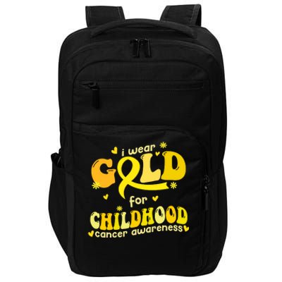 I Wear Gold For Childhood Cancer Awareness Impact Tech Backpack