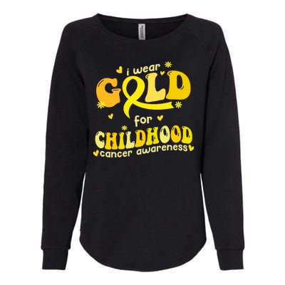 I Wear Gold For Childhood Cancer Awareness Womens California Wash Sweatshirt