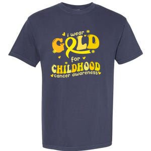 I Wear Gold For Childhood Cancer Awareness Garment-Dyed Heavyweight T-Shirt