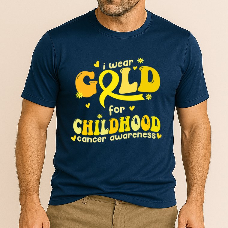 I Wear Gold For Childhood Cancer Awareness Cooling Performance Crew T-Shirt