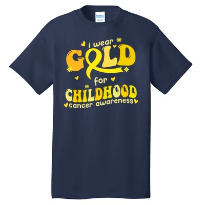 I Wear Gold For Childhood Cancer Awareness Tall T-Shirt