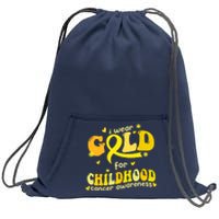 I Wear Gold For Childhood Cancer Awareness Sweatshirt Cinch Pack Bag