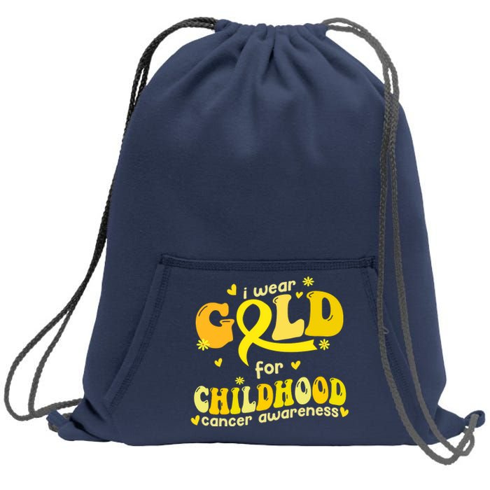 I Wear Gold For Childhood Cancer Awareness Sweatshirt Cinch Pack Bag