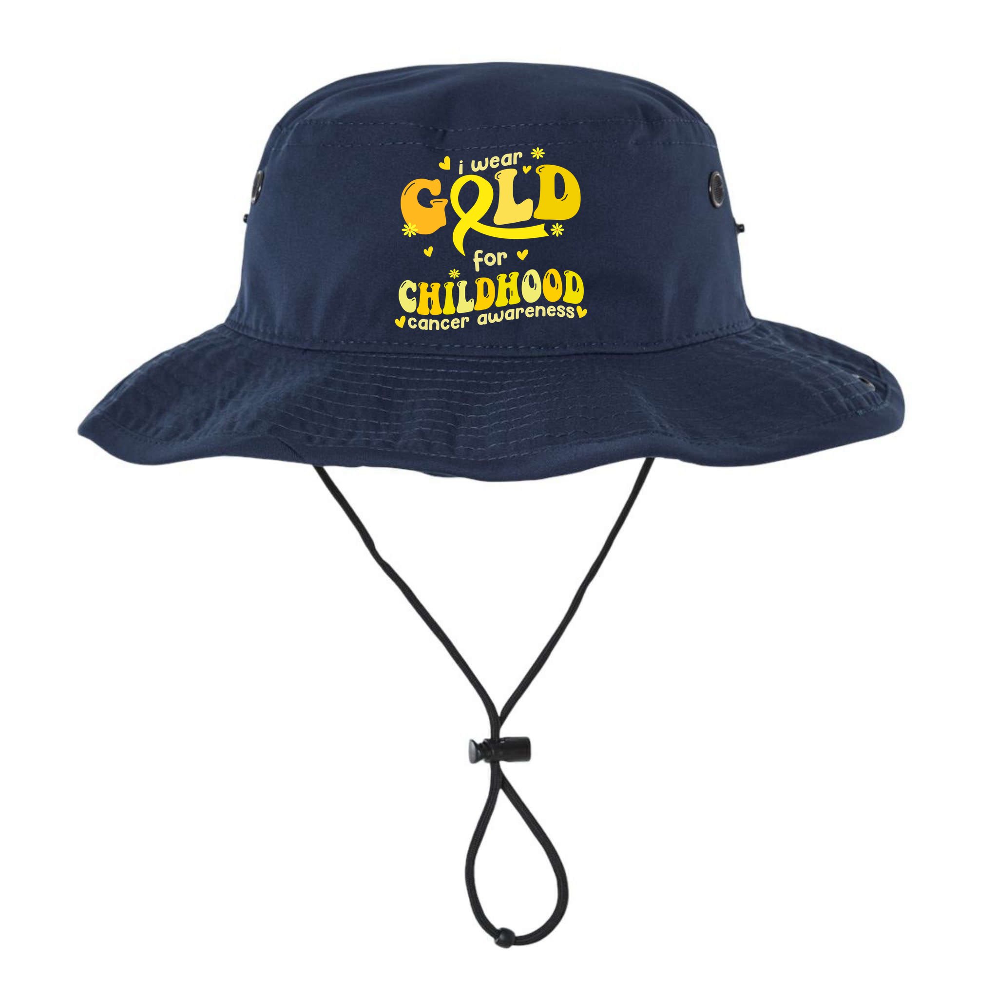 I Wear Gold For Childhood Cancer Awareness Bucket Hat
