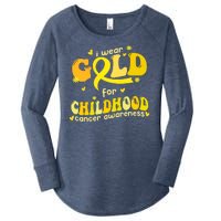 I Wear Gold For Childhood Cancer Awareness Women's Perfect Tri Tunic Long Sleeve Shirt