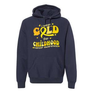 I Wear Gold For Childhood Cancer Awareness Premium Hoodie