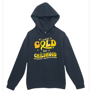 I Wear Gold For Childhood Cancer Awareness Urban Pullover Hoodie