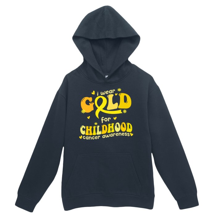 I Wear Gold For Childhood Cancer Awareness Urban Pullover Hoodie