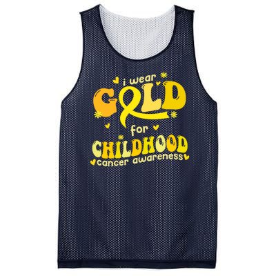 I Wear Gold For Childhood Cancer Awareness Mesh Reversible Basketball Jersey Tank