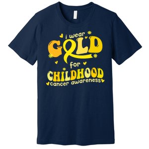 I Wear Gold For Childhood Cancer Awareness Premium T-Shirt