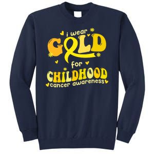 I Wear Gold For Childhood Cancer Awareness Tall Sweatshirt