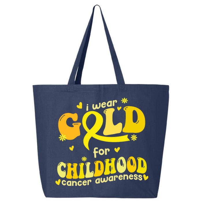 I Wear Gold For Childhood Cancer Awareness 25L Jumbo Tote