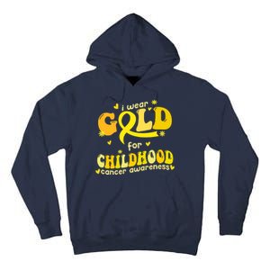 I Wear Gold For Childhood Cancer Awareness Tall Hoodie