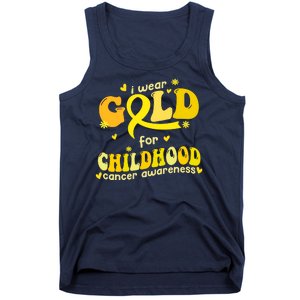 I Wear Gold For Childhood Cancer Awareness Tank Top